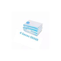 Kit com 4 Sacos De Viagem Para Guardar Roupas À Vácuo 50X60Cm