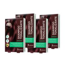 Kit com 4 Shampoos Tonalizantes Color Change Borgonha - Kiss New York
