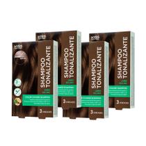 Kit com 4 Shampoos Tonalizantes Color Change Loiro Escuro - Kiss New York Kit com 4 Shampoos Tonalizantes Color Change Loiro Escuro - Kiss New York