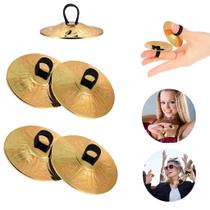 Kit com 4 Snujs Importados Pequenos Pratos de Dedo de Cobre para Dança do Ventre e Belly Dance
