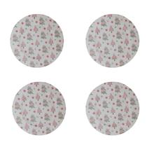 Kit com 4 Sousplat Natal Redondo Decorado Natalino 33 Cm