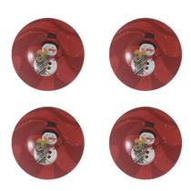 Kit com 4 Sousplat Natal Redondo Decorado Natalino 33 Cm