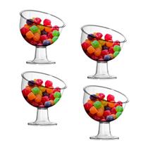 Kit com 4 Taças de Acrílico Inclinada Pequena Festa Doces Kit com 4 Taças de Acrílico Inclinada Pequena Festa Doces