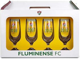 Kit Com 4 Taças Do Fluminense Oficial Allmix - 300ml