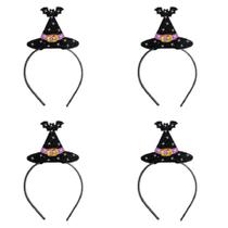 Kit Com 4 Tiara Chapéu De Bruxa Halloween Para Festa Dia Das Bruxas