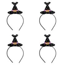 Kit Com 4 Tiara Chapéu De Bruxa Halloween Para Festa Dia Das Bruxas