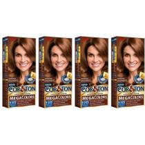 Kit Com 4 Tinta Cor&Ton Louro Marrom Intenso Mini Kit 7.777
