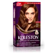 Kit com 4 Tinta de Cabelo Koleston 5.0 Castanho Claro Coloração Creme