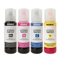 Kit com 4 Tintas BK C Y M Compatível com Impressoras Epson