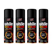 Kit com 4 Tintas Spray Preto Fosco de Alta Temperatura Até 600ºC Orbi Química