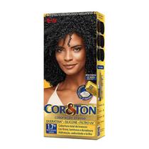 Kit com 4 Tinturas COR E TON 1.7+ PRETO AZULADO