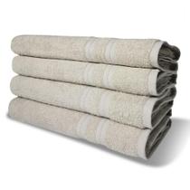 Kit Com 4 Toalhas De Banho 430g/m² Grande Grossa 80x150cm Lisboa Bege