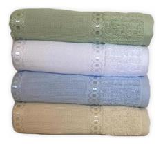 Kit com 4 Toalhas de Rosto Para Bordar Karsten Passa Fitas