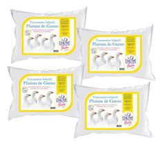 Kit com 4 Travesseiro Macios - Lavaváveis - Plumas