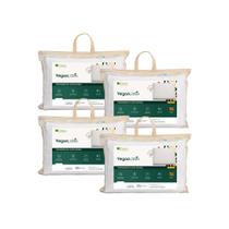 Kit com 4 Travesseiros Ecológico Theva de Látex 100% Naturais com 13cm de Altura