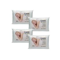 Kit Com 4 Travesseiros Luck Hiper Soft Gel Espuma 60x40x12cm Luckspuma