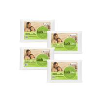 Kit Com 4 Travesseiros Luck T-Látex Espuma Alta Densidade 60x40x12cm Firme