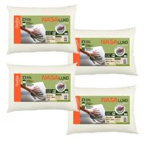 Kit com 4 Travesseiros Luxo Nasa - Capa com Zíper Macia