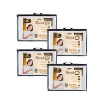 Kit com 4 Travesseiros Macios Favos de Mel Kit com 4 Travesseiros Macios Favos de Mel