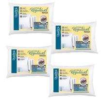 Kit com 4 Travesseiros Nasa Regulável - Duoflex Kit com 4 Travesseiros Nasa Regulável - Duoflex