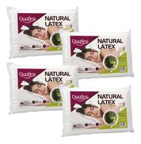 Kit com 4 Travesseiros Natural Látex Flocos Duoflex 50x70cm