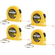 Kit com 4 Trenas Chaveiro Aço 2 Metros - Vonder Kit com 4 Trenas Chaveiro Aço 2 Metros - Vonder