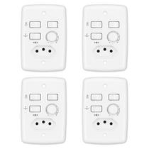 Kit com 4 trio controle rotativo p/2 lâmpadas com tomada Kit com 4 trio controle rotativo p/2 lâmpadas com tomada