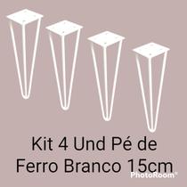 Kit Com 4 Und Pé De Ferro 15cm Branco Medcombo