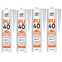 Kit Com 4 Unidades Adesivo Poliuretano Orbiflex PU40 Uso Geral Pintável Após Cura Flexível Excelente