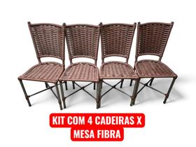 Kit com 4 unidades Cadeira X para mesa de cozinha jantar fibra Kit com 4 unidades Cadeira X para mesa de cozinha jantar fibra