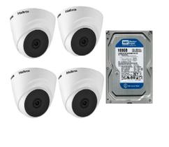 Kit com 4 Unidades de Câmeras Dome Intelbras Vhc 1120 D Hd 720p C/Hd 160gb