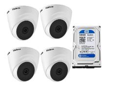 Kit com 4 Unidades de Câmeras Dome Intelbras Vhc 1120 D Hd 720p C/Hd 500gb
