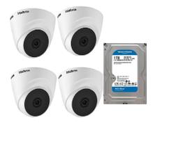 Kit com 4 Unidades de Câmeras Dome Intelbras Vhl 1120 D Hd 720p C/Hd 1TB