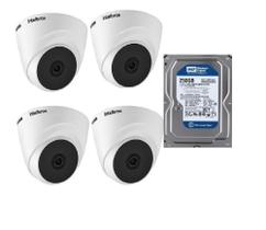 Kit com 4 Unidades de Câmeras Dome Intelbras Vhl 1120 D Hd 720p C/Hd 250gb
