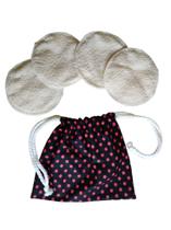 Kit com 4 unidades de ecopads reutilizáveis + bolsinha de tecido