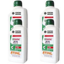 KIT Com 4 Unidades de Óleo 2 Tempos Castrol Stihl 8017H 500ml Alta Lubrificação com Poder Detergente