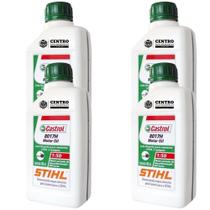 KIT Com 4 Unidades de Óleo 2 Tempos Castrol Stihl 8017H 500ml Alta Lubrificação com Poder Detergente