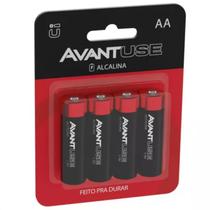 Kit Com 4 Unidades Pilhas Alcalinas AA Pequena 1.5v Avant