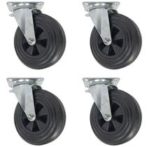 Kit Com 4 Unidades - Rodizio Giratório 200kg Sem Freio Para Contêiner Plástico 8