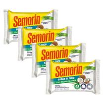 Kit com 4 unidades Sabão de Coco em Barra Semorin 180g Kit com 4 unidades Sabão de Coco em Barra Semorin 180g