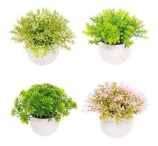 Kit Com 4 Vasos De Flores Artificiais Decorativas 10 Cm Kit Com 4 Vasos De Flores Artificiais Decorativas 10 Cm