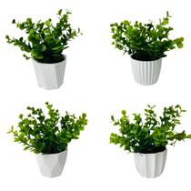 Kit Com 4 Vasos Vasinhos Plantas Flores Artificial - Agiani Shop