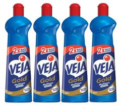 Kit Com 4 Veja Gold Multiuso 500ml Squeeze Tradicional Limpeza Geral
