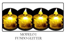 Kit com 4 Velas Transparente Decorativa Artificial com Lâmpadas de Led - GOLDEN RIO
