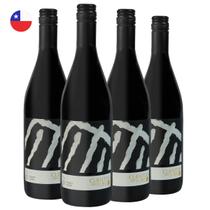 Kit com 4 Vinhos Chilenos Tinto Seco Pinot Noir Cuentos del Fuego 750ml