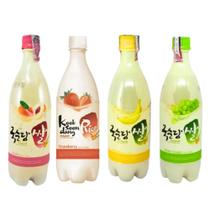 Kit com 4 Vinhos de Arroz Coreano Makgeolli 750ml