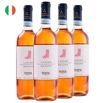 Kit com 4 Vinhos Italiano Rosé Seco Langhe Rosato Terra 750ml