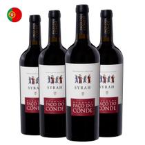 Kit com 4 Vinhos Portugueses Tinto Seco Syrah Herdade Paço do Conde Kit com 4 Vinhos Portugueses Tinto Seco Syrah Herdade Paço do Conde