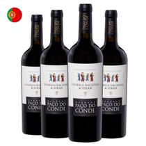 Kit com 4 Vinhos Portugueses Tinto Seco Touriga Nacional e Syrah Paço do Conde Kit com 4 Vinhos Portugueses Tinto Seco Touriga Nacional e Syrah Paço do Conde