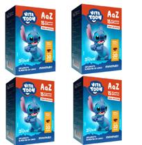 KIT com 4 Vitamina A-Z Stitch Sabor Brigadeiro 30 Gomas Vitatoon KIT com 4 Vitamina A-Z Stitch Sabor Brigadeiro 30 Gomas Vitatoon